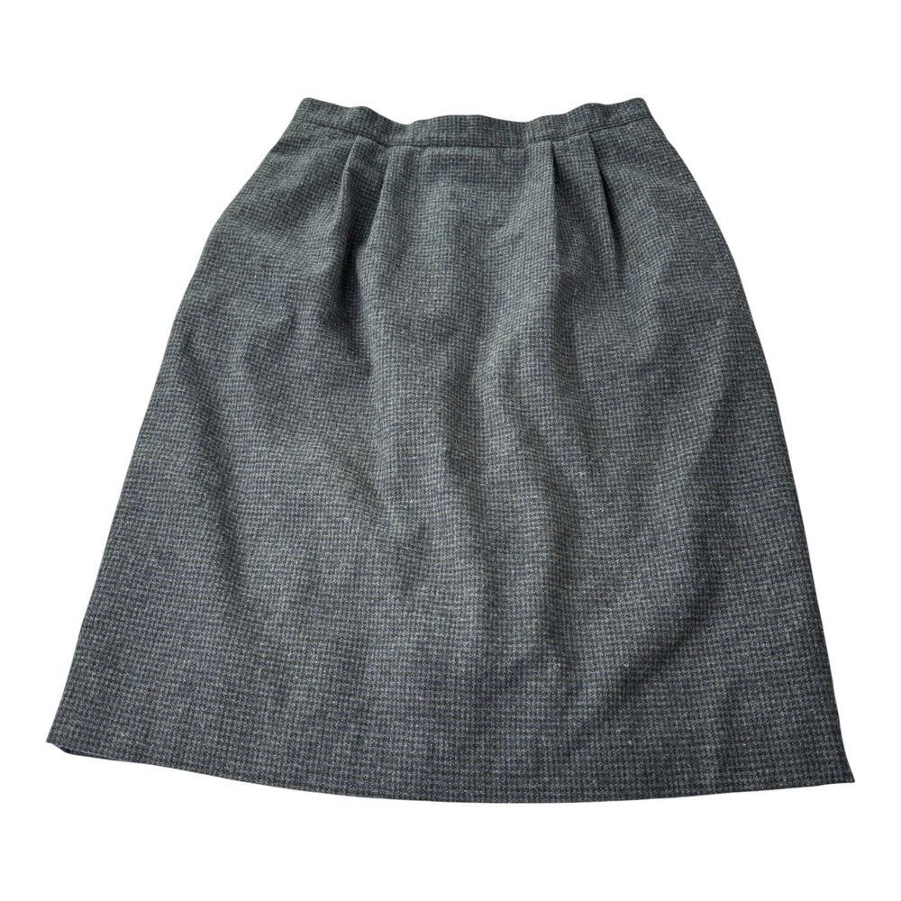 Nature Expressions Womens Gray Wool Blend Midi Skirt Pleated Career Size 8 VTG